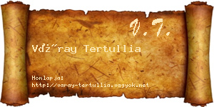 Váray Tertullia névjegykártya